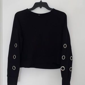 “Cupio” Crop Top with Eyelet Sleeves